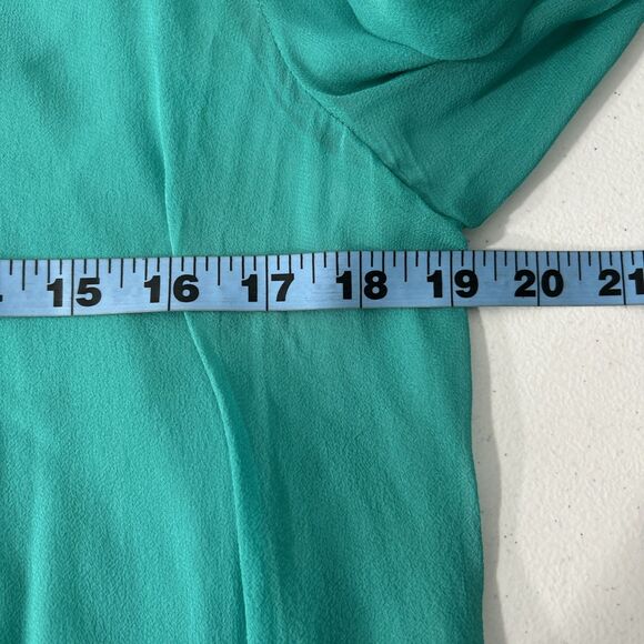 Cache Blouse Womens S Green Silk Sheer Embroidered Boho Peasant Top - Picture 7 of 10